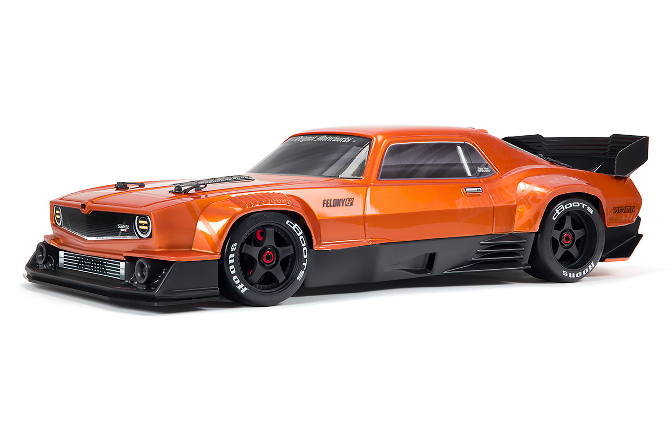 Arrma Felony 6S BLX Brushless 1/7 RTR Electric 4WD Street Bash Muscle Car (Black/Oren) w/DX3 2.4GHz Radio, Smart ESC & AVC