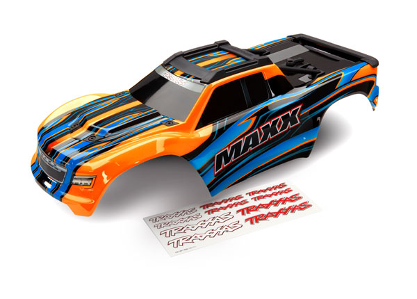  Traxxas Body, Maxx, orange (painted)/ decal sheet